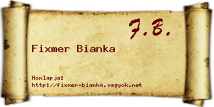 Fixmer Bianka névjegykártya